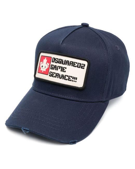 Dsquared2 slogan-patch distressed cap