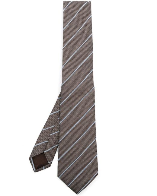Giorgio Armani diagonal stripe silk-blend tie