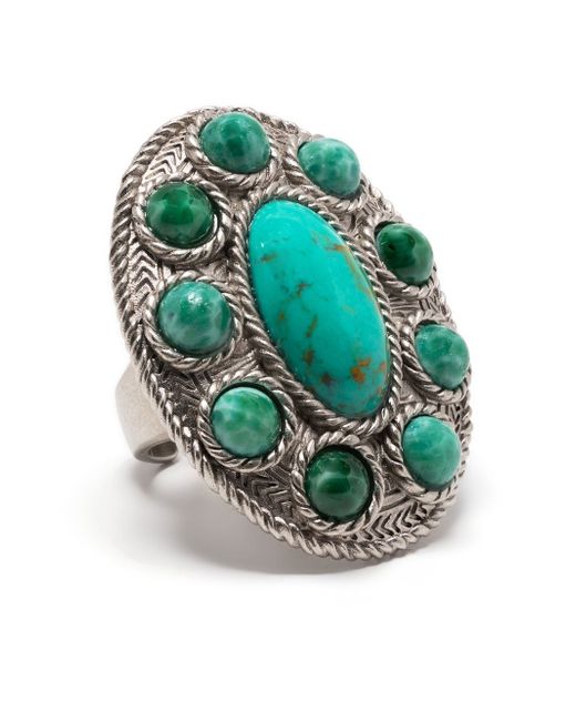 Roberto Cavalli turquoise-stone adjustable ring