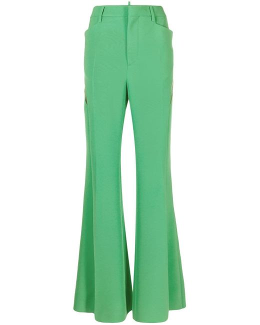 Dsquared2 cut-out mesh detail flared trousers