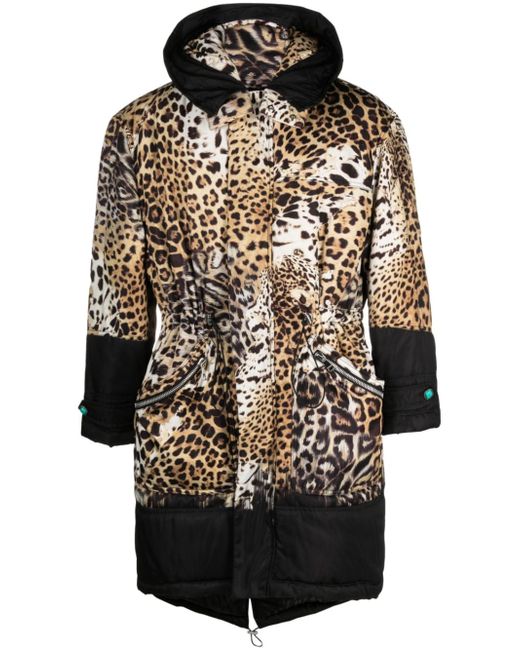 Roberto Cavalli animal-print padded hooded coat
