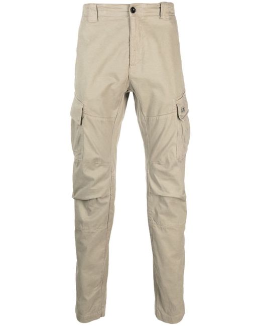 CP Company logo-patch tapered-leg trousers