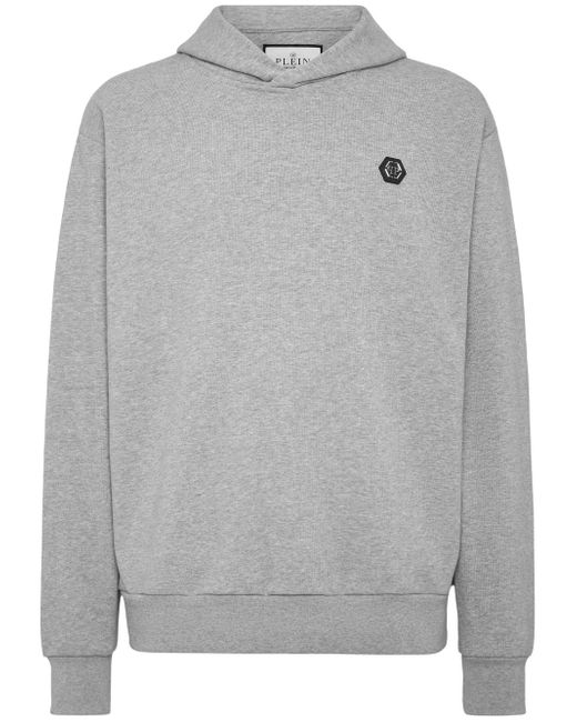 Philipp Plein logo-patch long-sleeve hoodie