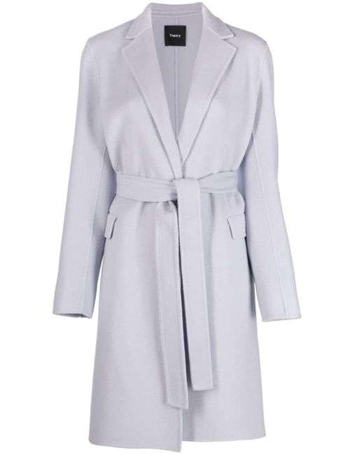 Theory wool-cashmere blend wrap coat