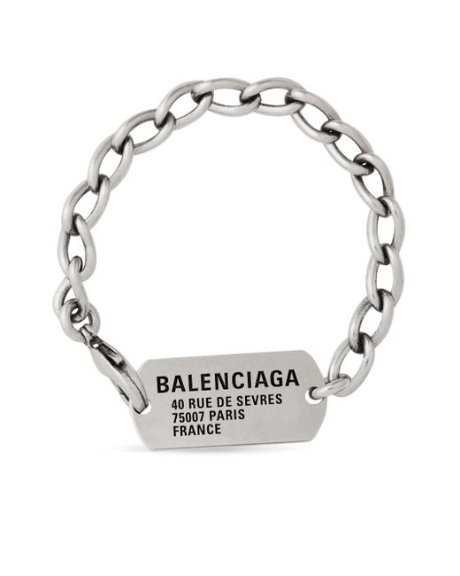 Balenciaga logo-tag cable-link bracelet