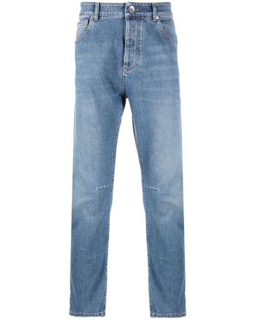 Brunello Cucinelli low-rise tapered-leg jeans