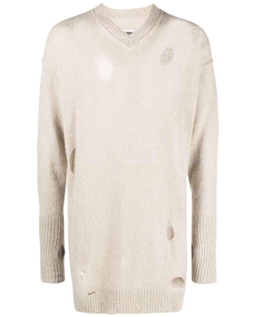 Mm6 Maison Margiela distressed-effect knitted jumper