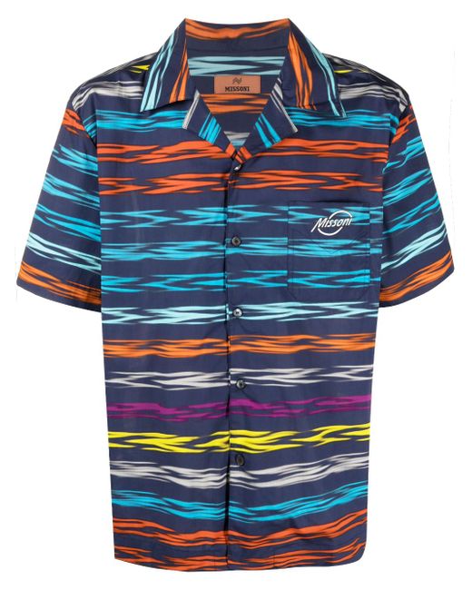 Missoni logo-embroidered short-sleeved bowling shirt