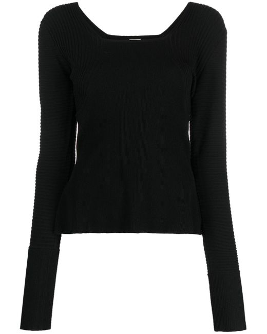 By Malene Birger ribbed-effect square-neck jumper