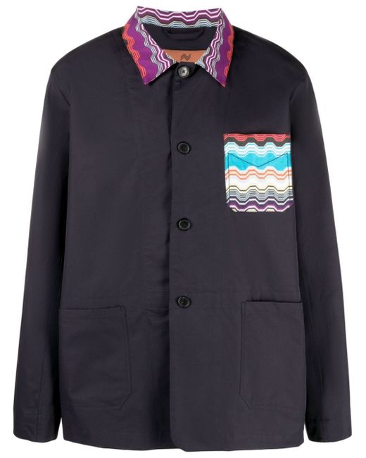 Missoni patch-pockets button-up shirt jacket