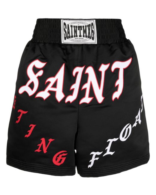 Saint Mxxxxxx logo-print elasticated track shorts