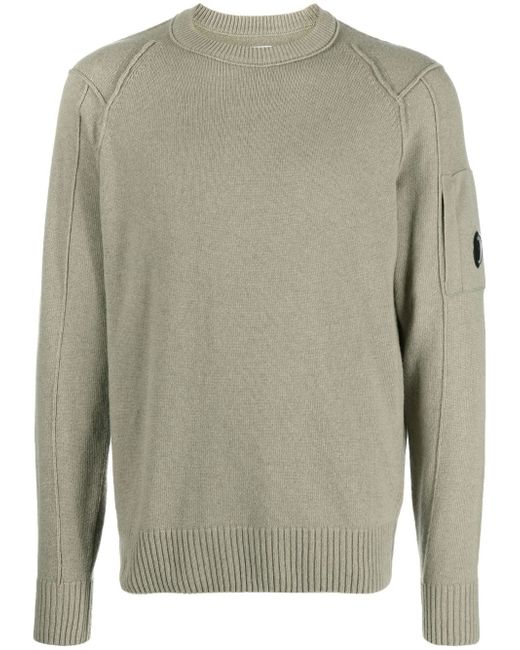CP Company Sea Island Lens-detail knit sweater