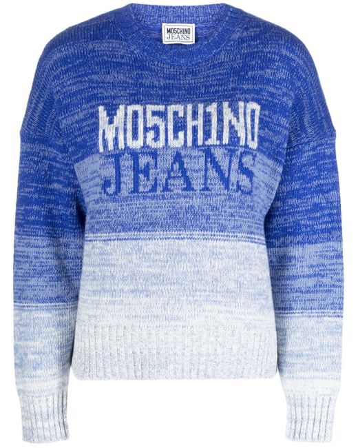 Moschino Jeans logo-intarsia wool-blend jumper