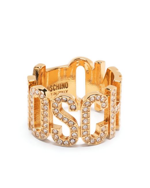Moschino rhinestone-embellished ring
