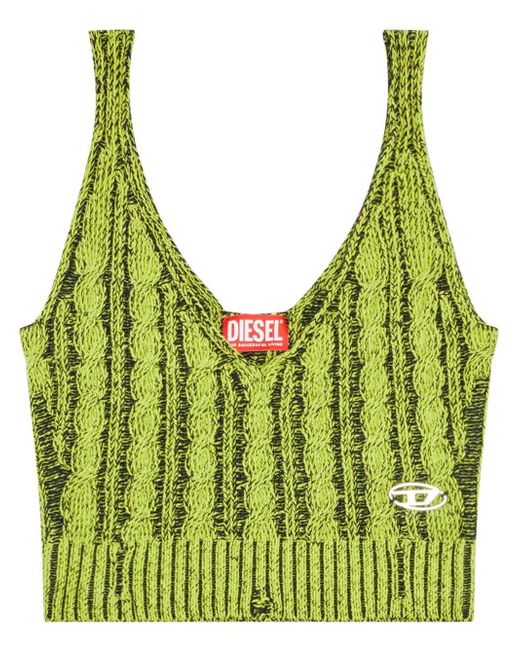 Diesel cable-knit cropped knitted top
