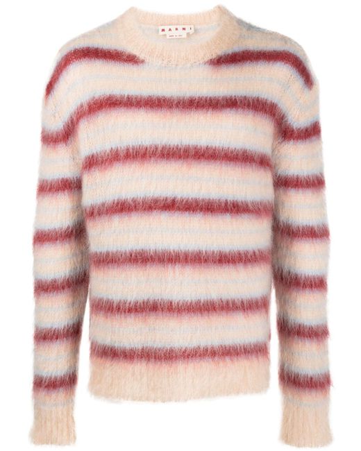 Marni striped brushed-effect jumper