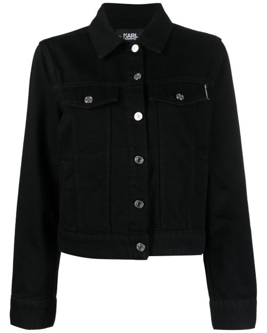 Karl Lagerfeld Ikonik 2.0 rhinestone-embellished denim jacket