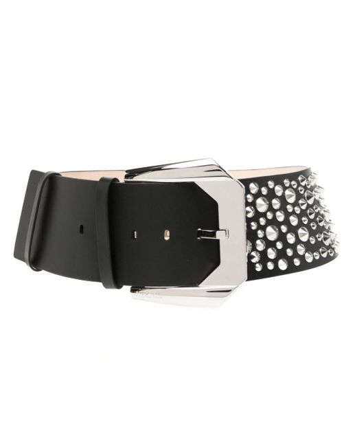 Versace stud-embellished leather belt