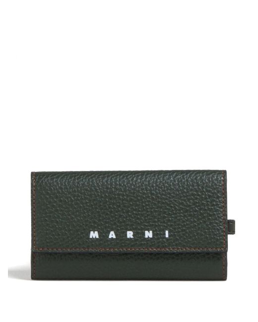 Marni engraved-logo leather keyring