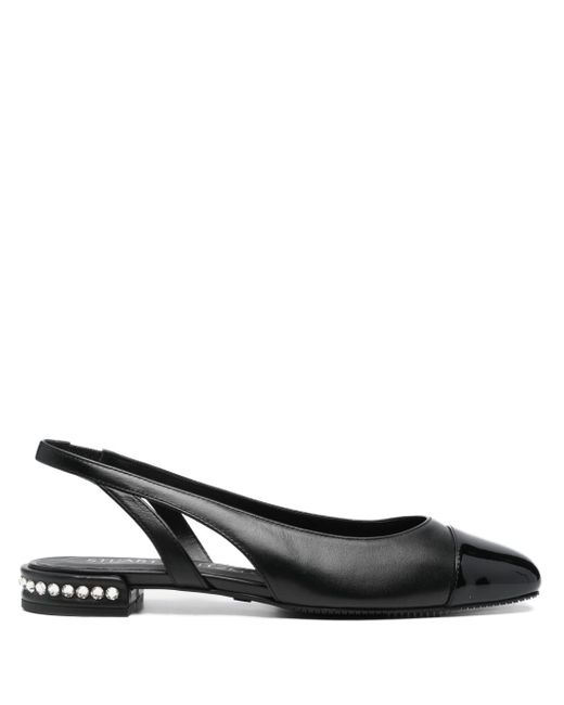 Stuart Weitzman Crystal Slingback leather ballerina shoes