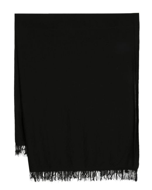 Rick Owens fringed-edge knitted wool scarf