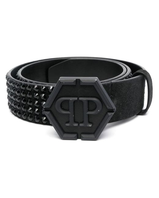 Philipp Plein embossed-logo buckle belt