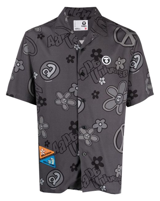 Aape By *A Bathing Ape® graphic-print short-sleeved shirt