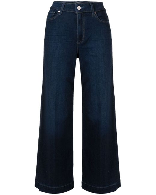 Paige logo-patch cropped jeans