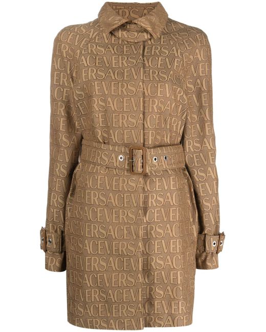 Versace Allover logo-jacquard trench coat