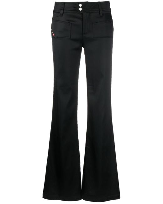 Diesel low-rise flared satin trousers