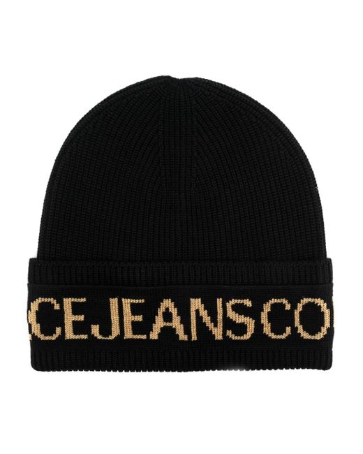 Versace Jeans Couture logo-print ribbed-knit beanie