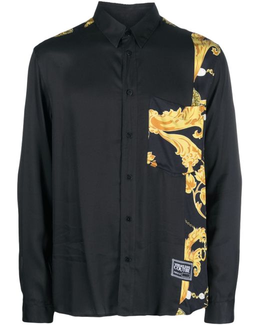 Versace Jeans Couture baroque-print spread-collar shirt