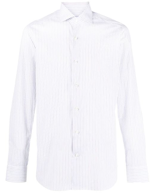 D4.0 striped long-sleeve shirt