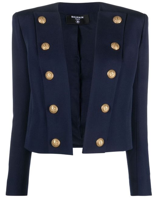 Balmain cotton-blend fitted jacket