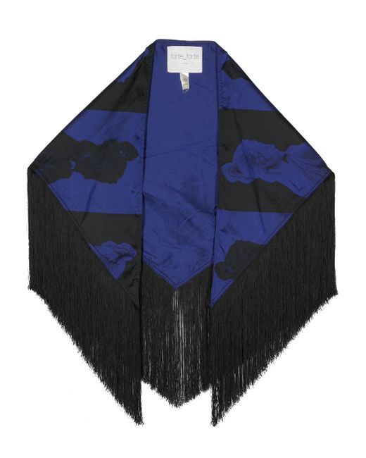 Forte-Forte statue-print fringed scarf