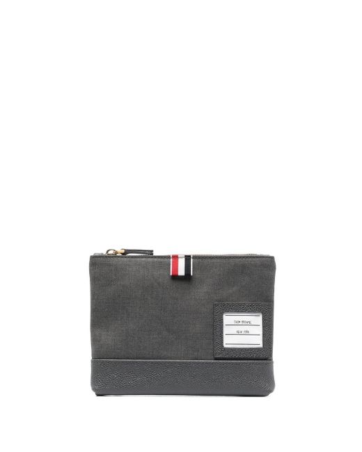 Thom Browne twill-weave zipped pouch