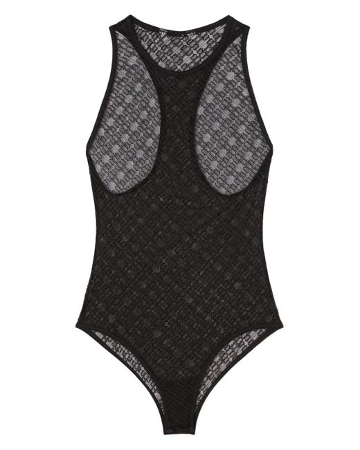 Palm Angels sheer-lace logo racerback body