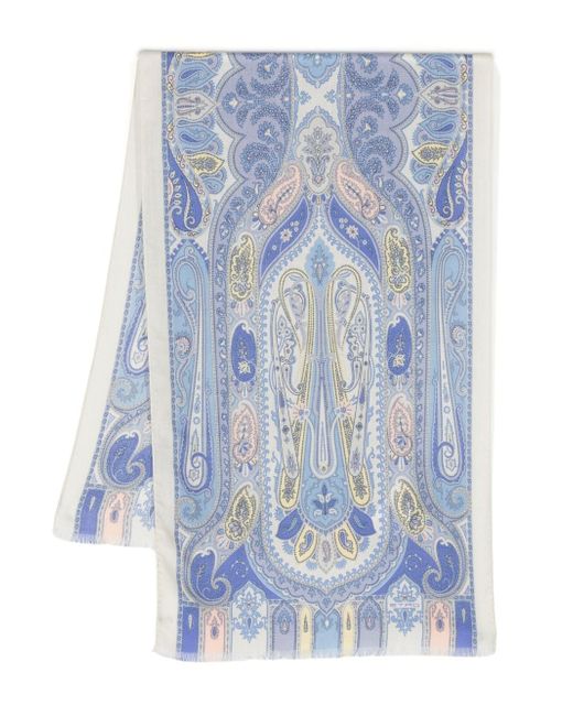 Etro paisley-print cashmere-silk blend scarf