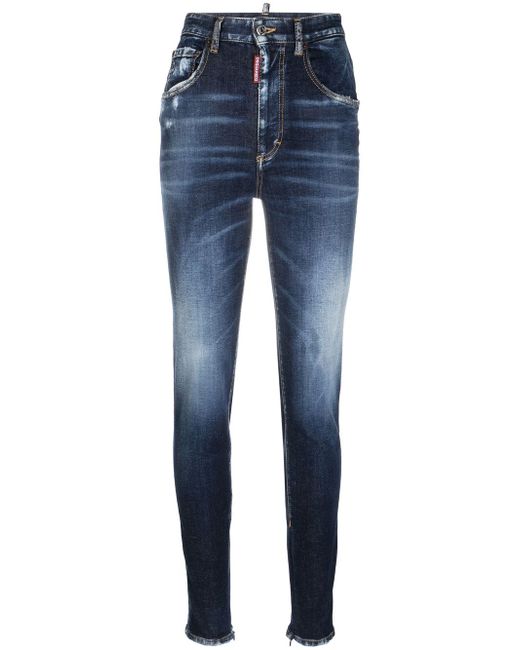 Dsquared2 high-waisted faded skinny jeans