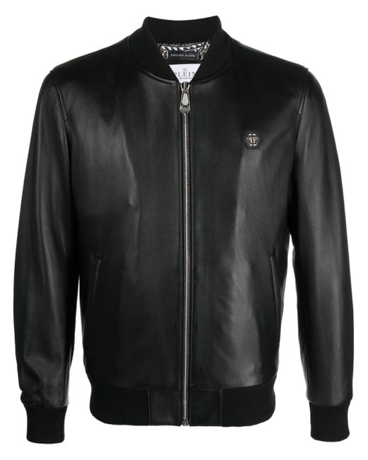 Philipp Plein bomber leather jacket