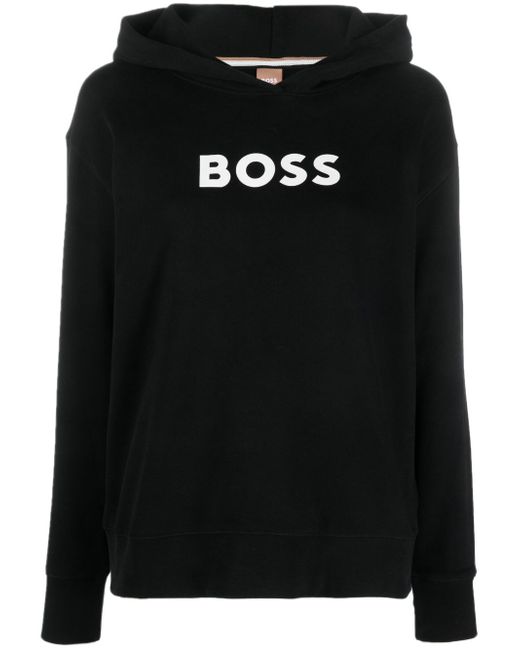 Boss logo-print organic hoodie
