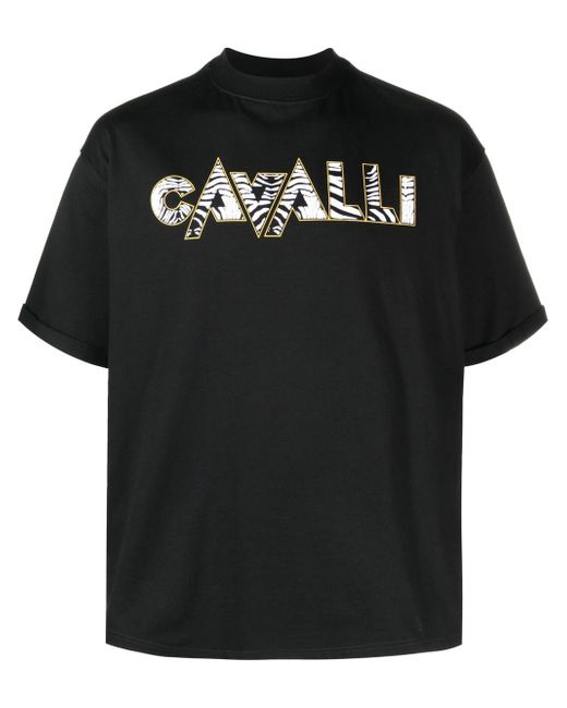 Roberto Cavalli zebra-print logo T-shirt