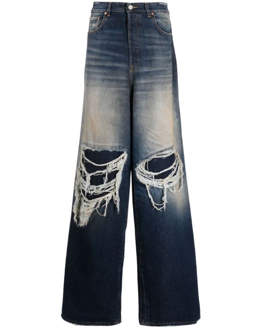 Vetements ripped wide-leg jeans