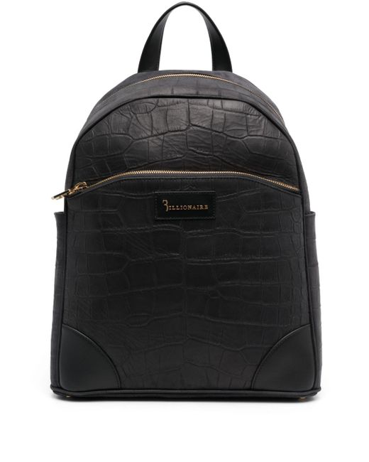 Billionaire crocodile-embossed leather backpack