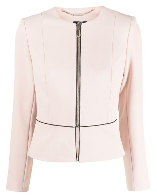 Liu •Jo contrast-trim zip-up jacket