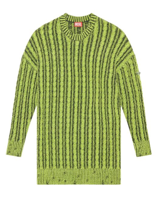 Diesel cable-knit round-neck jumper