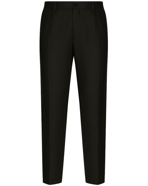 Dolce & Gabbana logo-patch tailored-cut trousers