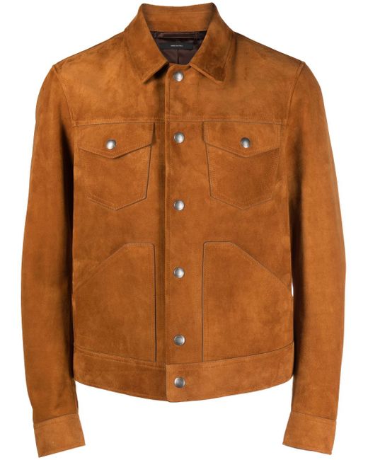 Tom Ford spread-collar leather jacket