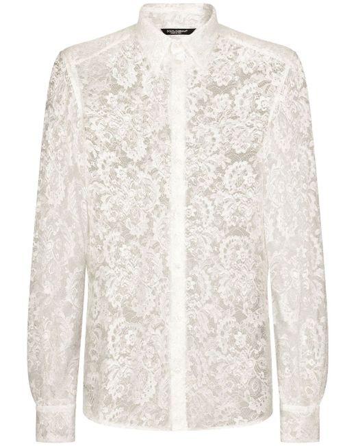 Dolce & Gabbana sheer-coverage lace shirt