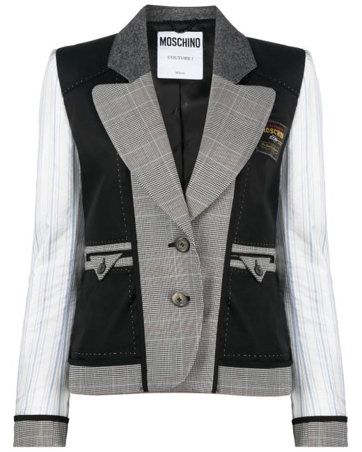 Moschino patchwork single-breasted blazer